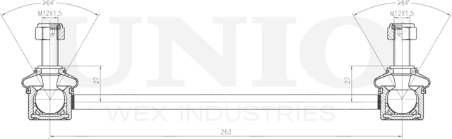 Тяга/стойка стабилизатора (Unio). Артикул SSP-50180