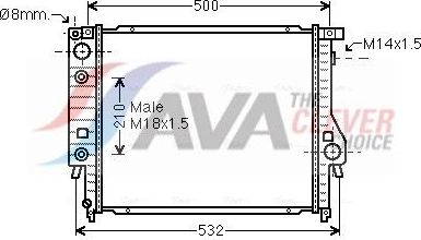 Радиатор охлаждения двигателя AVA ** CLEVER FIT ** для BMW 3 II (E30) 1982-1993. Артикул BW2099