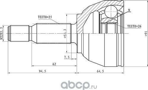 Шрус Наружный (Zikmar). Артикул Z87451R