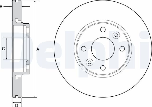 Тормозной диск Delphi передний для Lada Vesta I 2015-2026. Артикул BG4459C