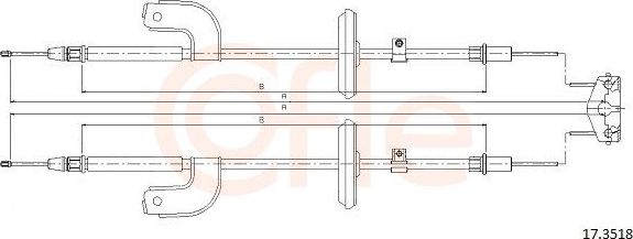Трос ручника (тросик ручного тормоза) Cofle задний для Chevrolet Aveo II 2011-2015. Артикул 92.17.3518