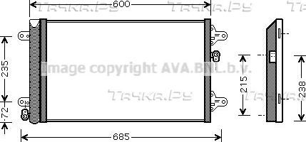 Радиатор кондиционера (конденсатор) AVA для Ford Galaxy I 2000-2006. Артикул VNA5183D