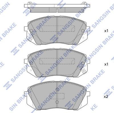 Тормозные колодки Sangsin Hi-Q. Артикул SP1683