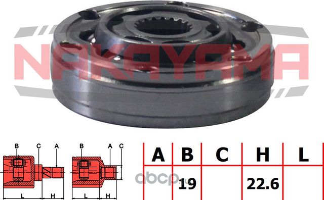 ШРУС внутр. к-кт передний (Nakayama). Артикул NJ7898NY