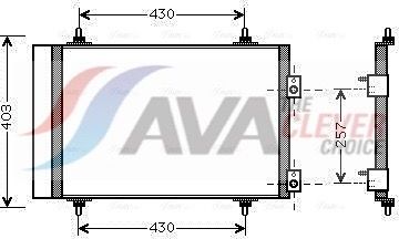 Радиатор кондиционера (конденсатор) AVA (алюминий). Артикул CNA5240D