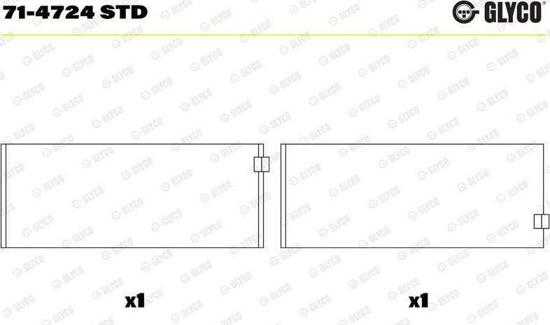 Вкладыши шатунные Glyco для Mercedes-Benz V-Класс II 2014-2026. Артикул 71-4724 STD