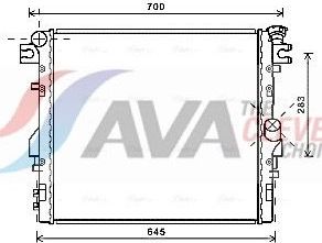 Радиатор охлаждения двигателя AVA. Артикул JE2052