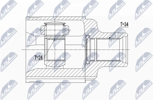 Шрус внутренний (граната) NTY передний правый для Chevrolet Tracker III (Trax) 2012-2026. Артикул NPW-PL-062