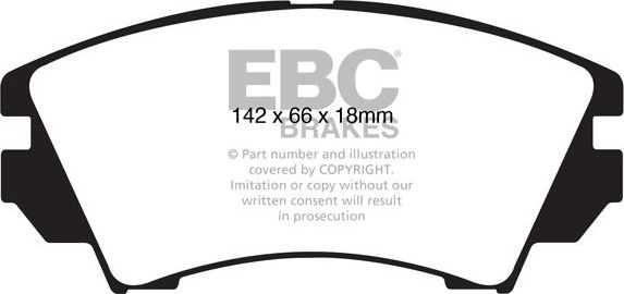 Тормозные колодки EBC Brakes передние для Saab 9-5 II 2010-2012. Артикул DP42014R