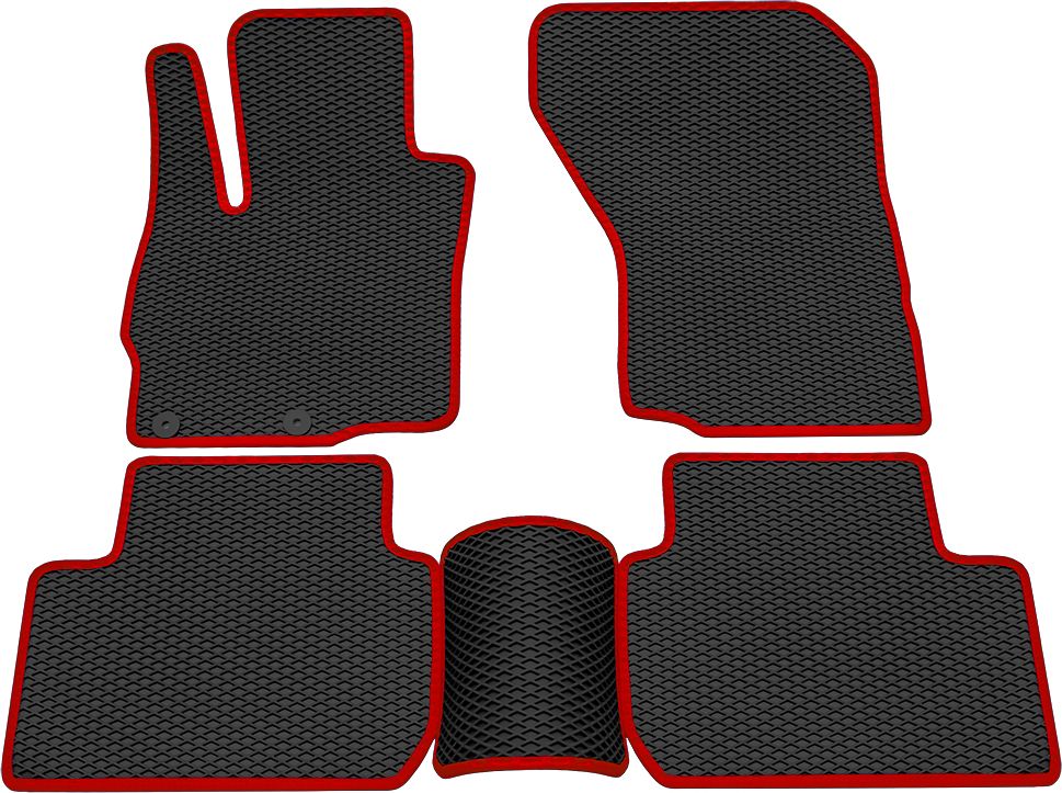 Коврики Rezkon EVA для салона Mitsubishi Outlander III 2012-2026 Красный кант. Артикул 9024015104