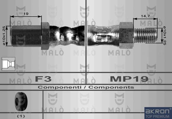 Тормозной шланг Malò. Артикул 8509