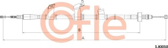 Трос ручника (тросик ручного тормоза) Cofle. Артикул 92.1.KI010