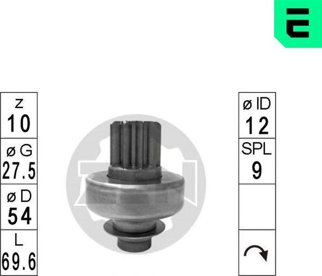 Бендикс стартера Era для SsangYong Rodius I 2005-2013. Артикул ZN1705