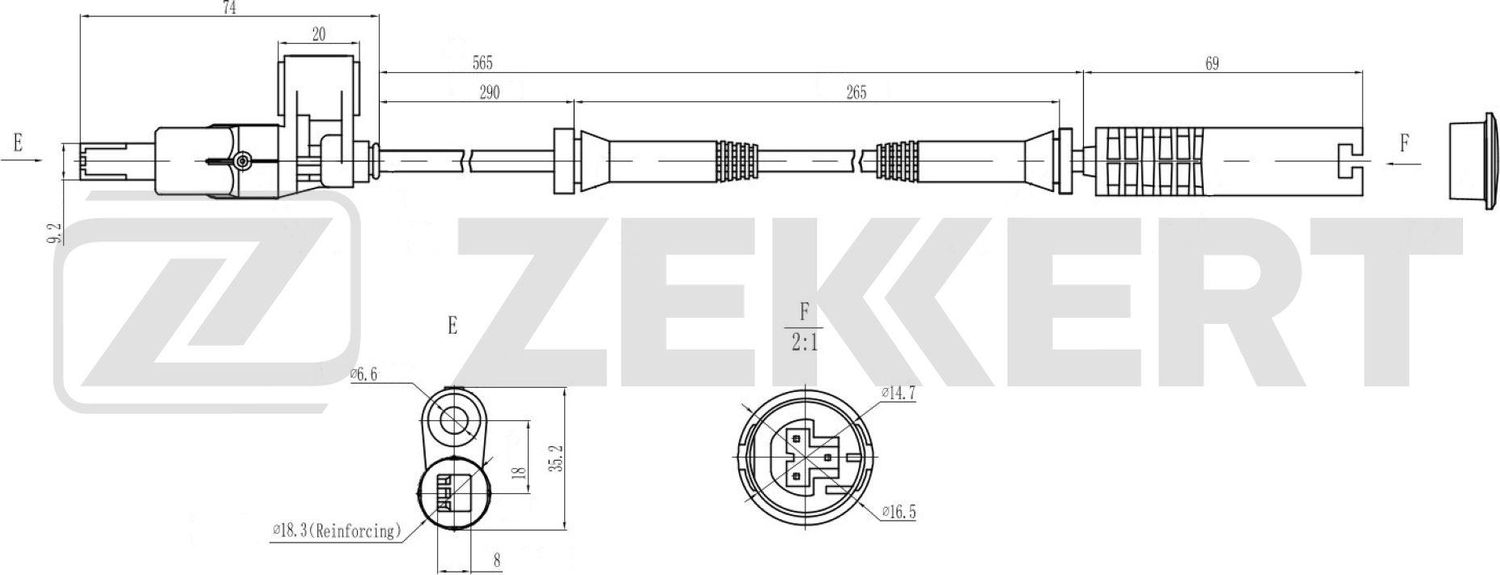 Датчик ABS Zekkert. Артикул SE-6224