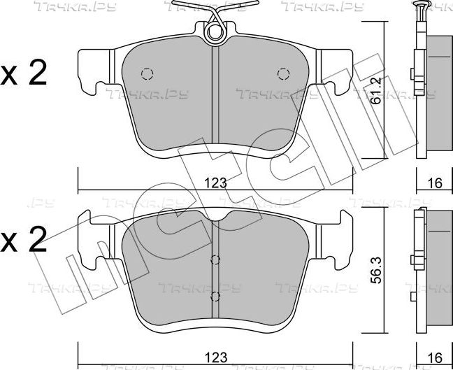 Тормозные колодки Metelli задние для Audi A3 III (8V) 2012-2026. Артикул 22-0951-0