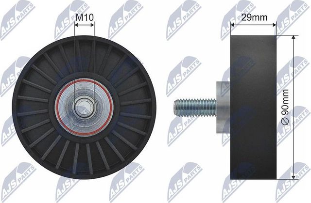 Направляющий (ведущий) ролик приводного поликлинового ремня NTY. Артикул RNK-FR-001