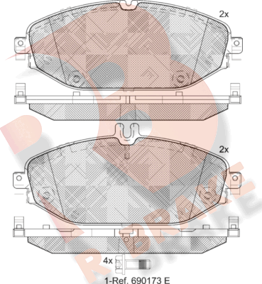 Тормозные колодки R Brake. Артикул RB2213