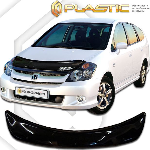 Дефлекторы СА Пластик для окон (Classic черный) Honda Stream 2004-2006. Артикул 2010010102951