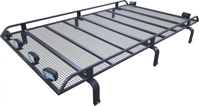 Багажник экспедиционный Podgotoffka 2000х1400х120 с сеткой и креплениями на водостоки для УАЗ Hunter 2003-2026. Артикул PGT-B.77.03