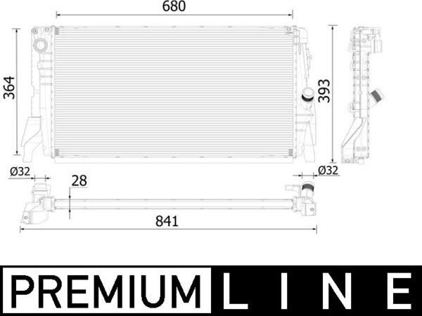 Радиатор охлаждения двигателя Mahle Premium. Артикул CR 2314 000P