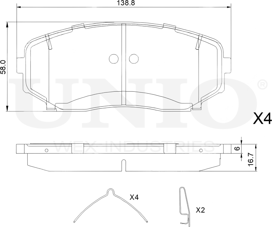 Колодки тормозные дисковые, комплект (Unio). Артикул BRP-20478