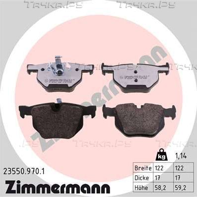 Тормозные колодки Zimmermann rd:z задние для BMW X1 I (E84) 2009-2015. Артикул 23550.970.1
