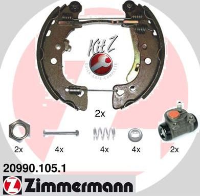 Тормозные колодки Zimmermann KIT Z. Артикул 20990.105.1