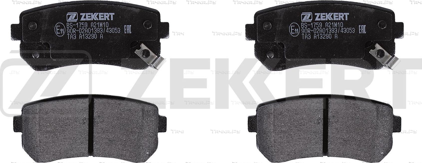 Тормозные колодки Zekkert задние для Hyundai Sonata V (NF) 2005-2010. Артикул BS-1759
