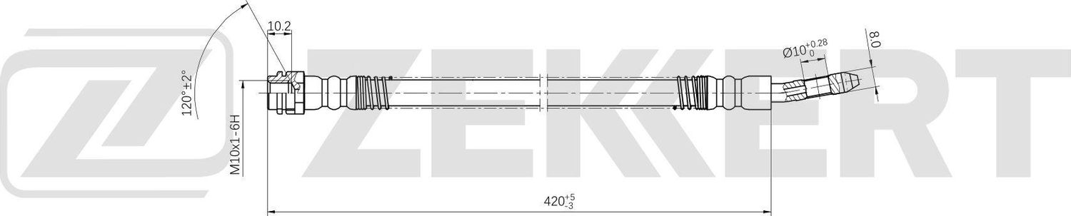 Тормозной шланг Zekkert. Артикул BS-9556
