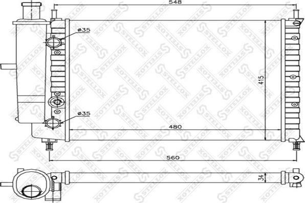 Радиатор охлаждения двигателя Stellox. Артикул 10-25210-SX