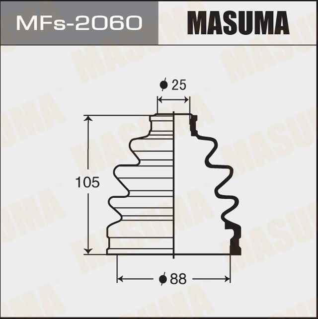 Пыльник ШРУСа наружный Masuma передний для Mitsubishi 3000 GT I 1990-1999. Артикул MFs-2060