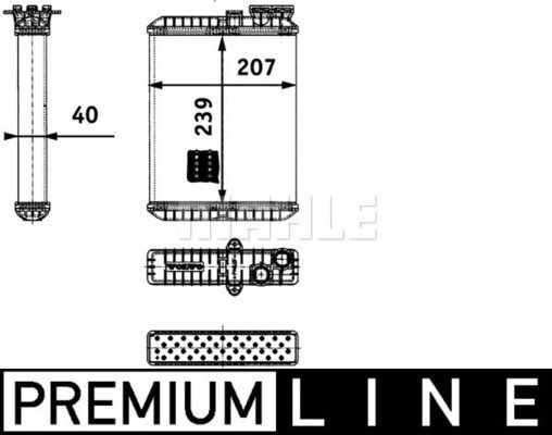 Радиатор отопителя (печки) Mahle Premium. Артикул AH 90 000P