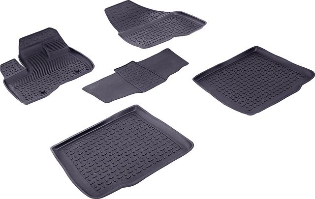 Коврики резиновые Seintex с высоким бортиком для салона Ford Explorer V 2010-2026. Артикул 85081