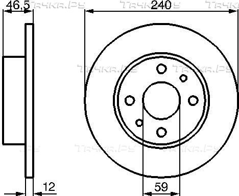 Тормозной диск Bosch передний для Fiat Uno I 1983-1994. Артикул 0 986 478 353
