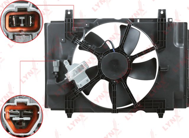 Вентилятор радиатора двигателя LYNXauto для Nissan Tiida I 2007-2012. Артикул RF-1572