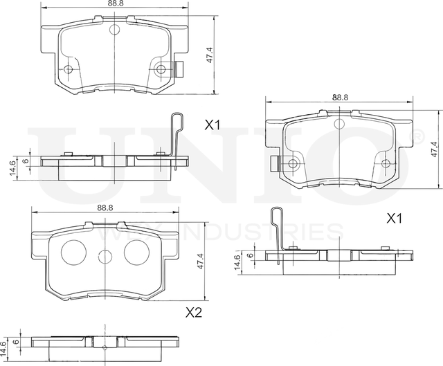 Колодки тормозные дисковые, комплект (Unio). Артикул BRP-20234