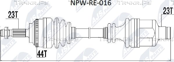 Полуось (привод в сборе, приводной вал) NTY. Артикул NPW-RE-016