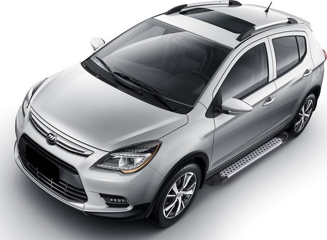 Пороги алюминиевые Rival Bmw-Style круг для Lifan X50 2015-2026. Артикул D173AL.3303.1