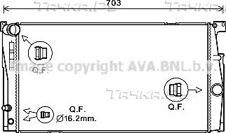 Радиатор охлаждения двигателя AVA. Артикул BW2549