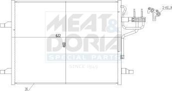 Радиатор кондиционера (конденсатор) Meat & Doria для Ford Kuga I 2008-2012. Артикул 991292