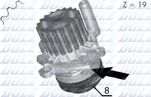 Насос системы охлаждения (помпа) Dolz. Артикул A204