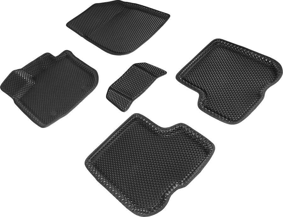 Коврики Seintex 3D EVA Ромб для салона Renault Logan II 2014-2020 ЧЕРНЫЕ. Артикул 95233