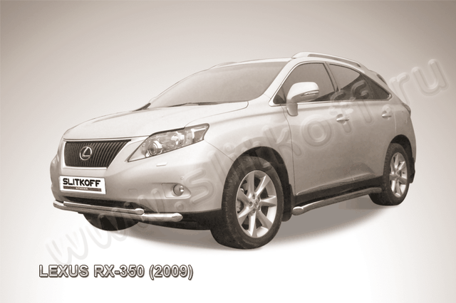 Защита Slitkoff переднего бампера d76/57 двойная для Lexus RX 350 2009-2012. Артикул LRX35005