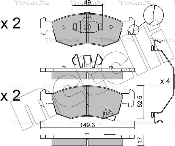 Тормозные колодки Metelli передние для Fiat 500 II 2020-2026. Артикул 22-0274-6