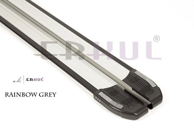 Пороги алюминиевые Rainbow Grey для Acura MDX III 2013-2020 СЕРЫЕ. Артикул 01.GKM.11.13.G