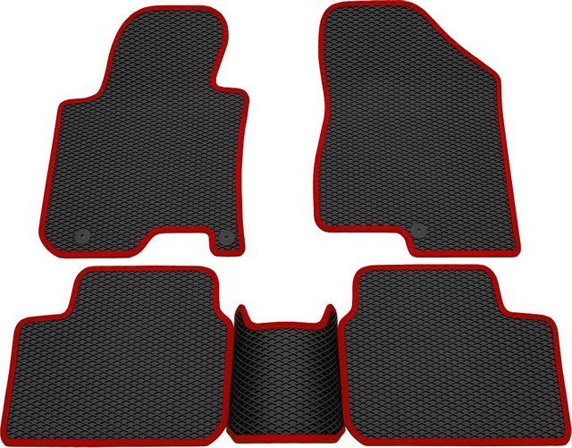 Коврики Rezkon EVA для салона Kia Ceed II 2012-2018 Красный кант. Артикул 9021005204