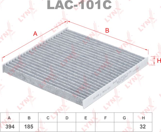 Салонный фильтр LYNXauto. Артикул LAC-101C