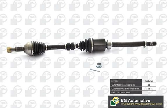 Полуось (привод в сборе, приводной вал) BGA. Артикул DS6315R