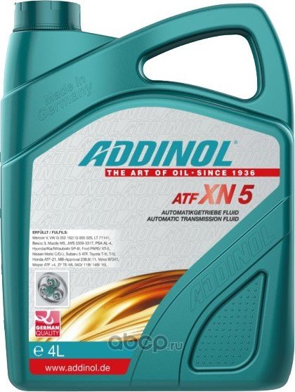 ADDINOL ATF XN 5 (для замены ATF XN). Артикул 4014766251251