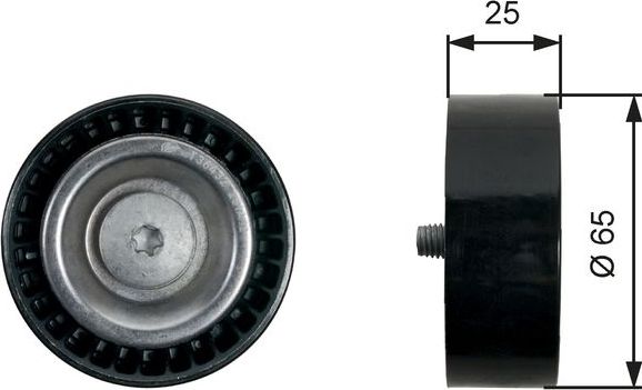 Направляющий (ведущий) ролик приводного поликлинового ремня Gates (полимерный материал). Артикул T36432